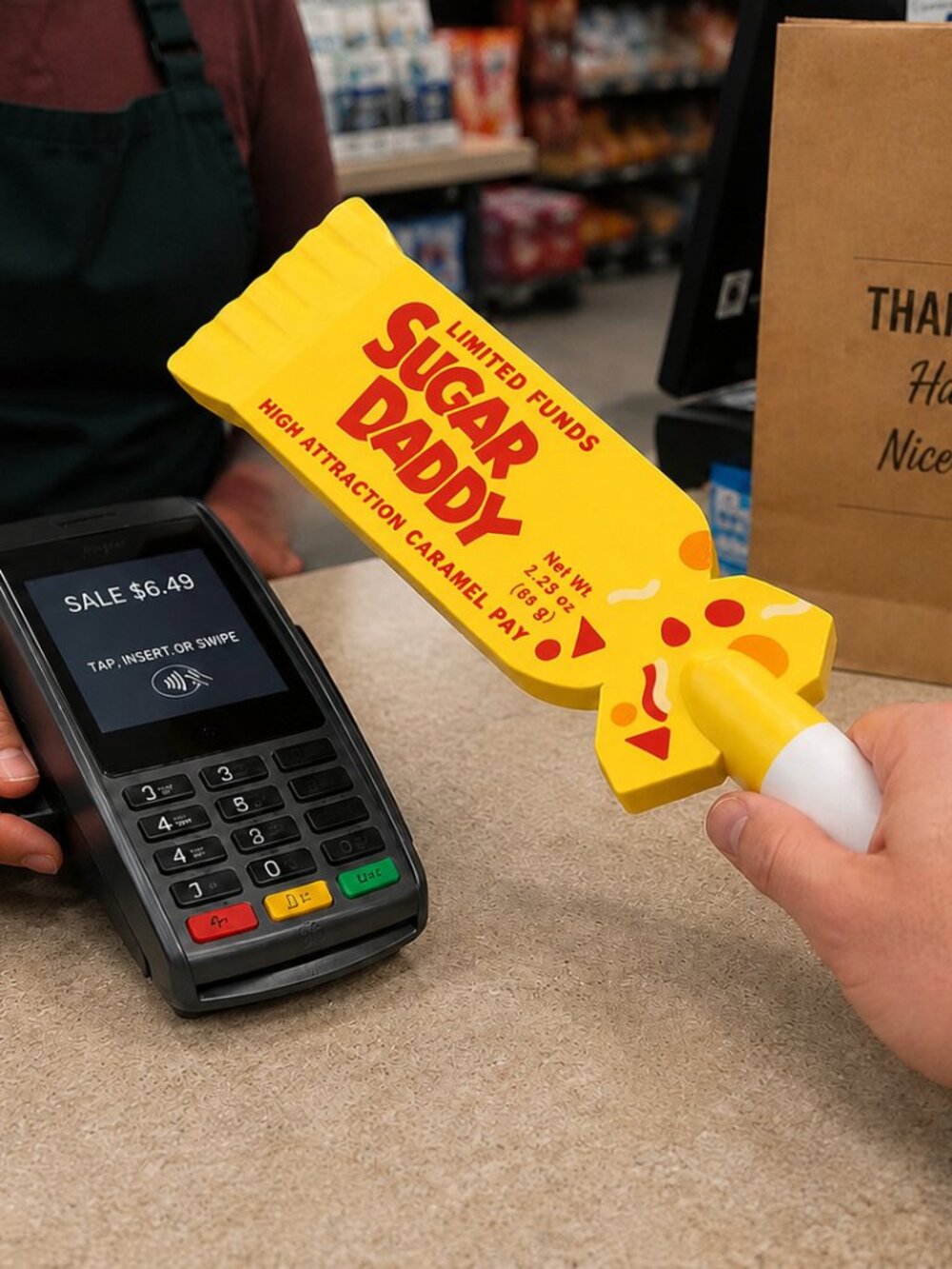 Sugar Daddy Tap To Pay Credit Card Wand Holder | Funny Novelty Gift